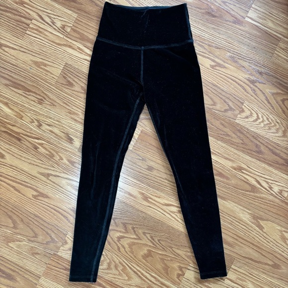 Beyond Yoga Black Velvet High Waisted Leggings XSmall - Picture 1 of 10